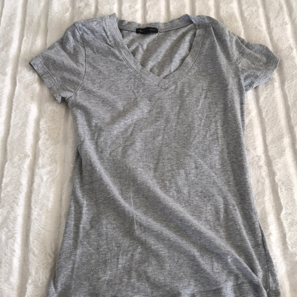grey v neck top